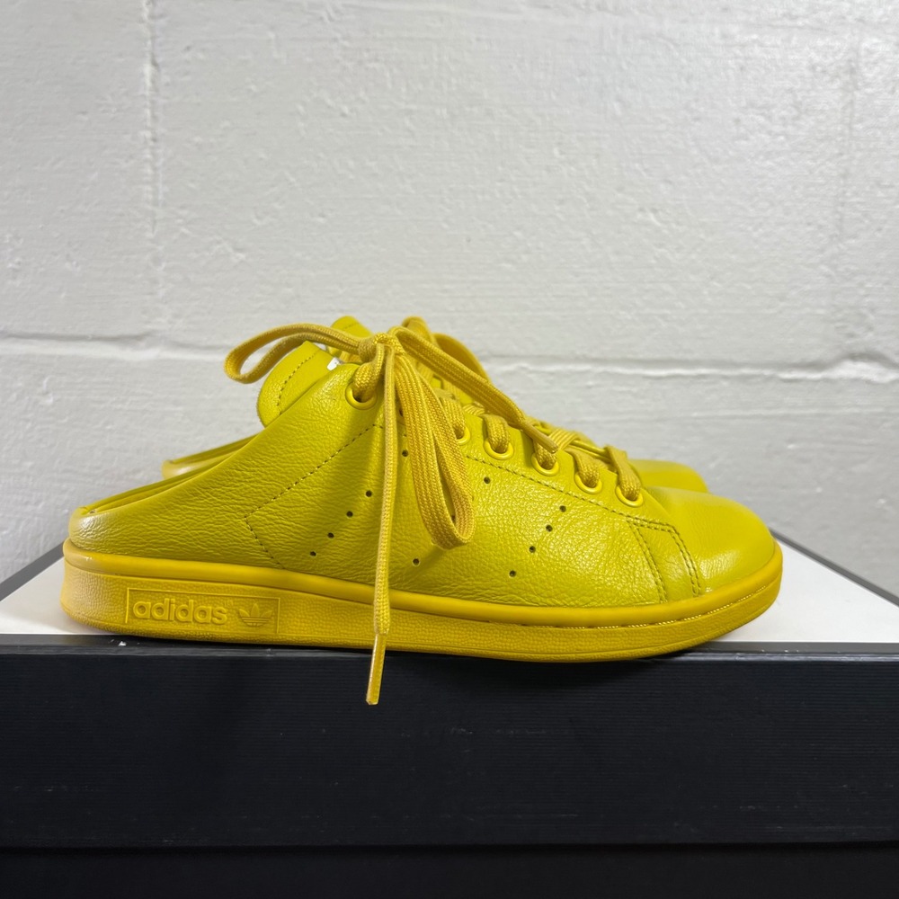 Adidas Stan Smith FX0531 Mule Yellow Leather Slip On Sneakers Men's 5.5 US/5 UK